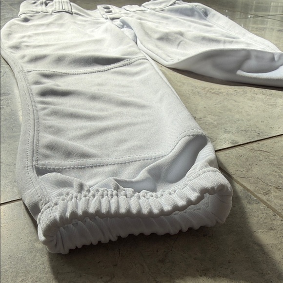Girl’s' White Softball Pants - Picture 6 of 10